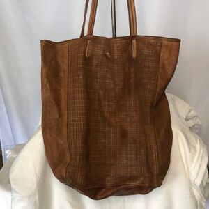 CAMILA’S Brown leather large tote. Made in India.